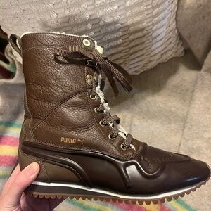 Puma Brown Leather Women's Boots